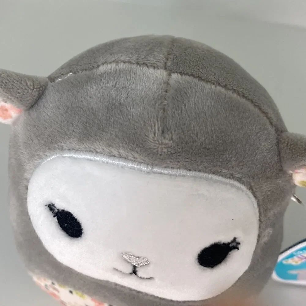 Kellytoy Mini Squishmallows 5” Elea the Grey Lamb Floral Belly - Picture 4 of 6